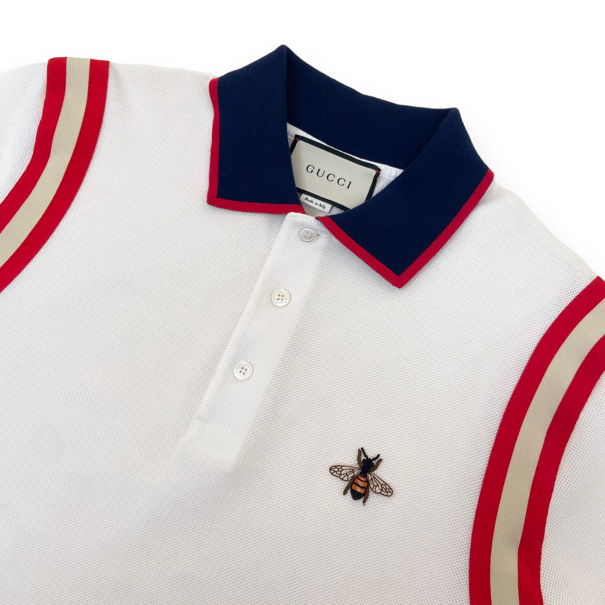 GUCCI BEE POLO SHIRT WHITE L