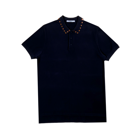 GIVENCHY STUDDED POLO TOP BLACK S