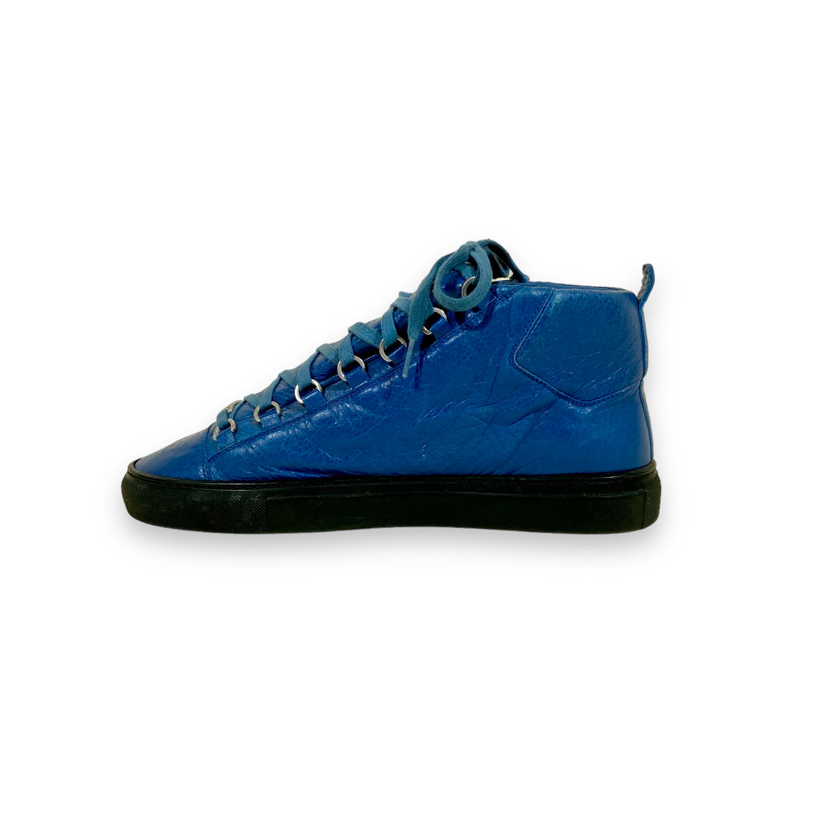 BALENCIAGA ARENA HIGH TOP SNEAKERS BLUE UK8