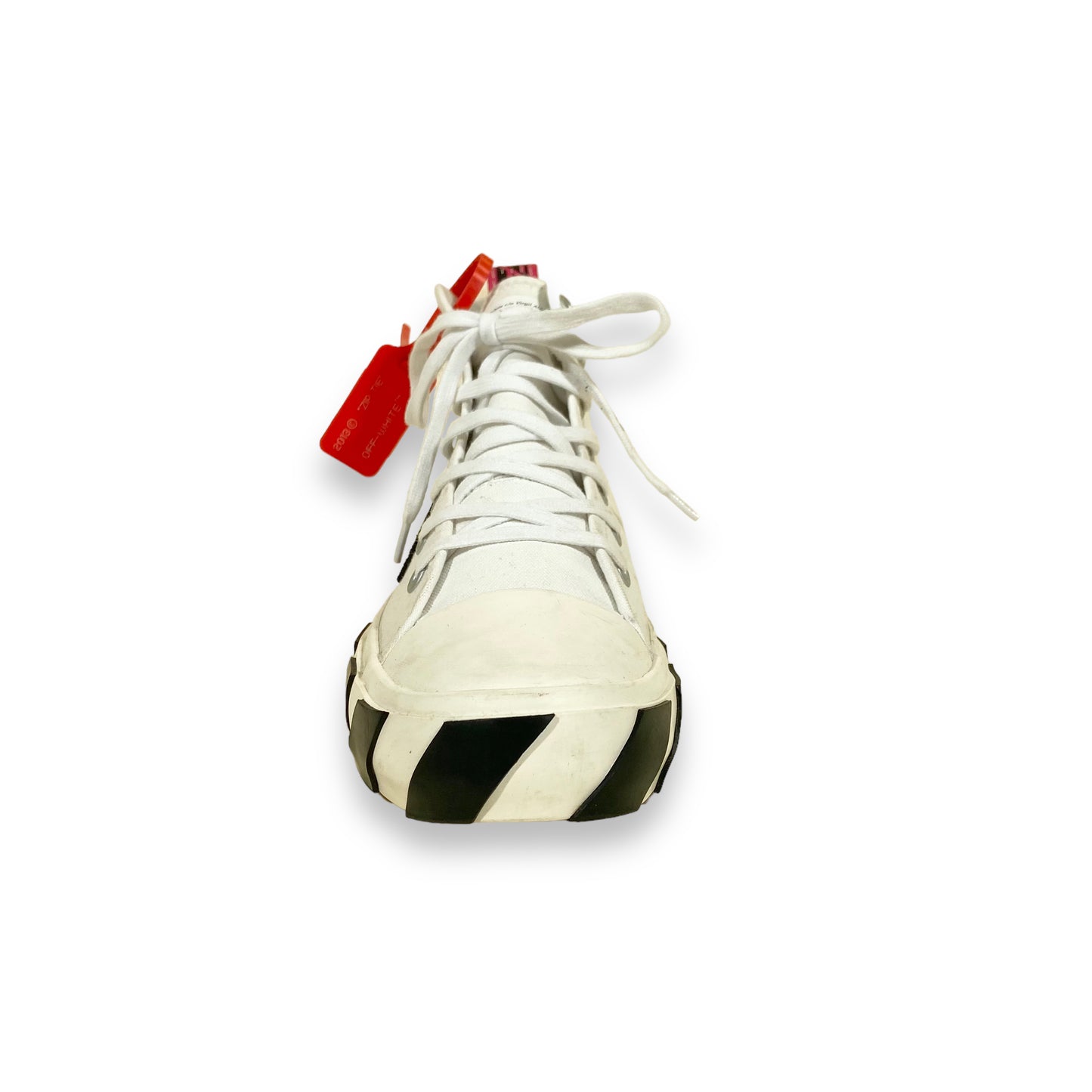 OFF WHITE ARROW PATCH HIGH TOP SNEAKERS WHITE UK10