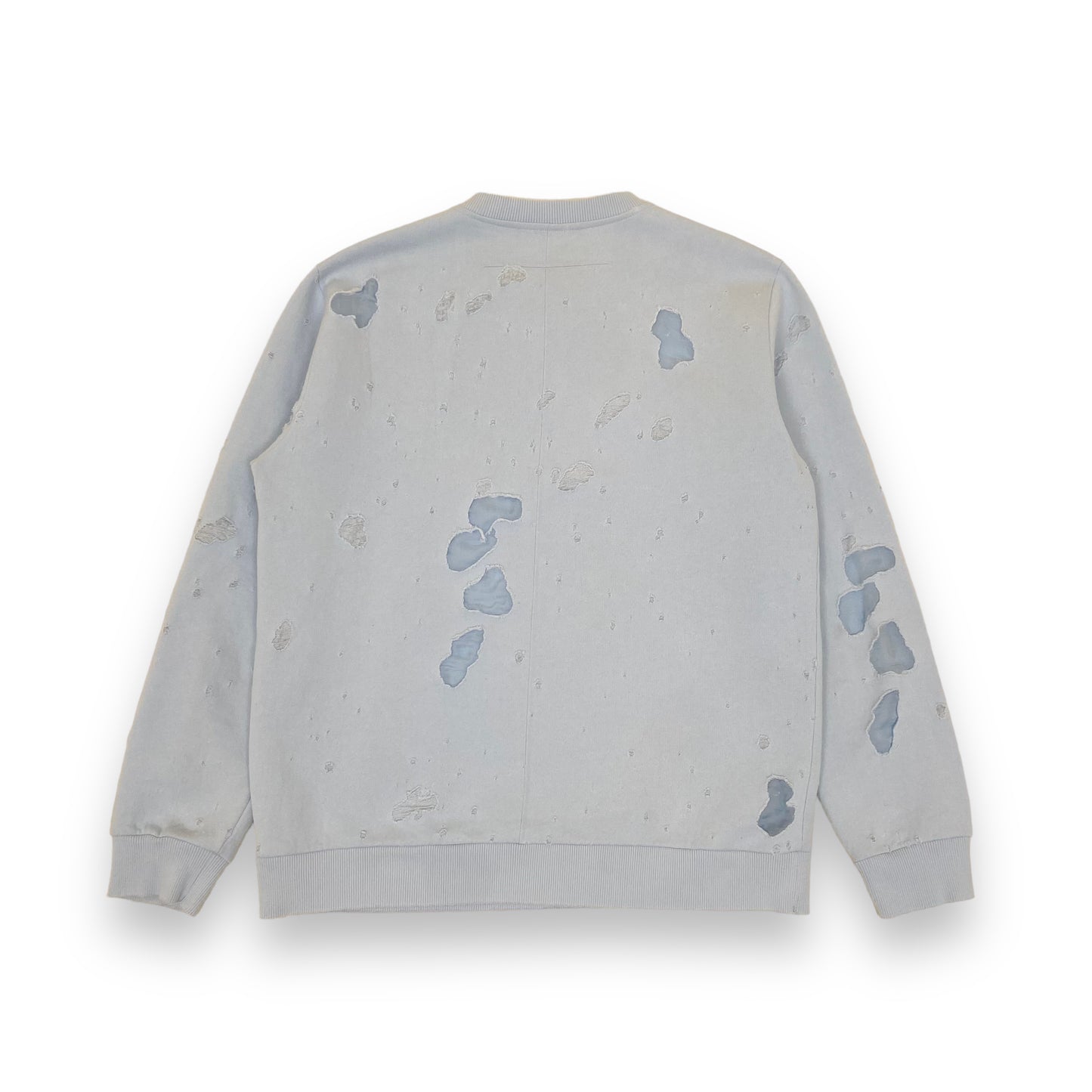 GIVENCHY DISTRESSED COTTON SWEATSHIRT BLUE L