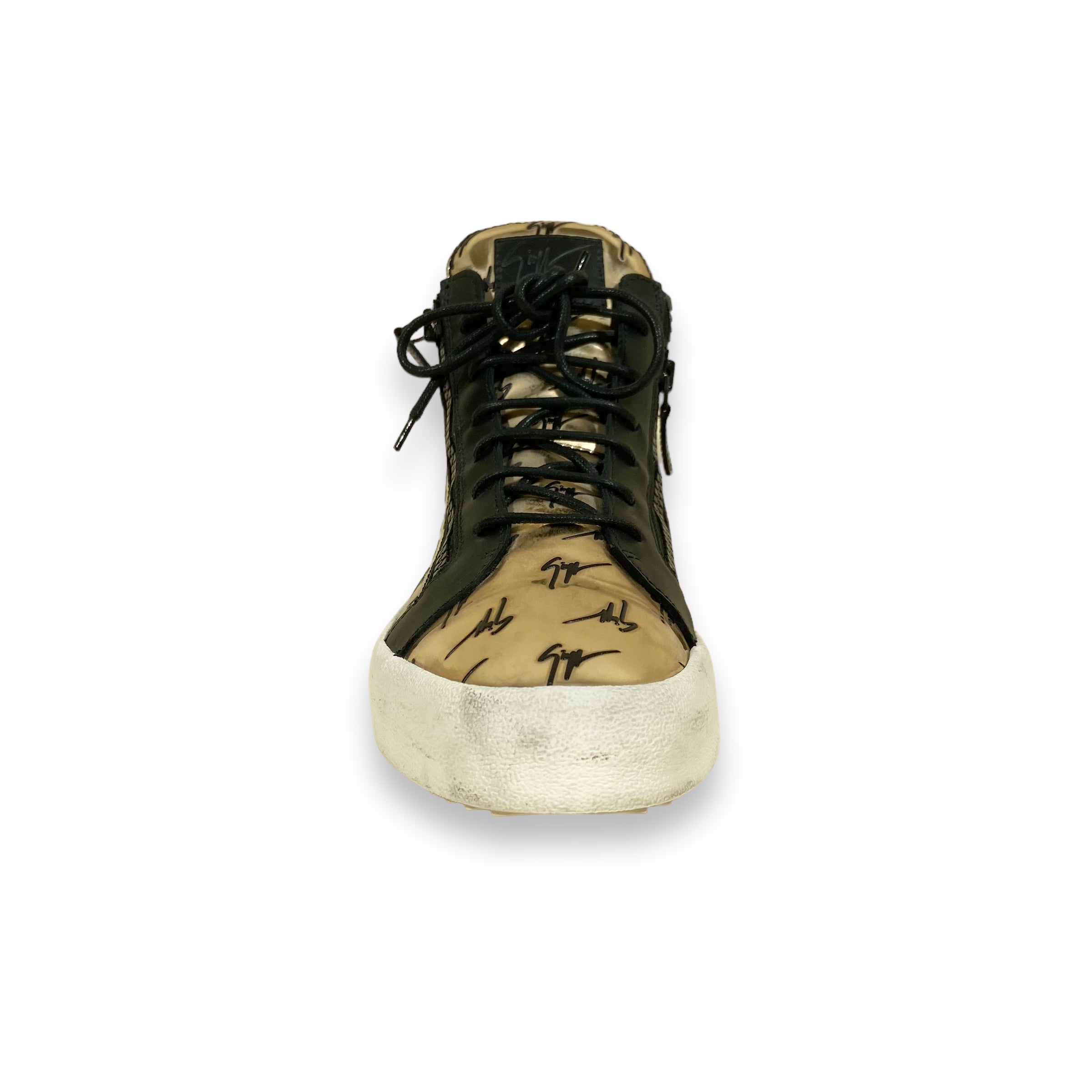 GIUSEPPE ZANOTTI MID TOP SNEAKERS GOLD UK10