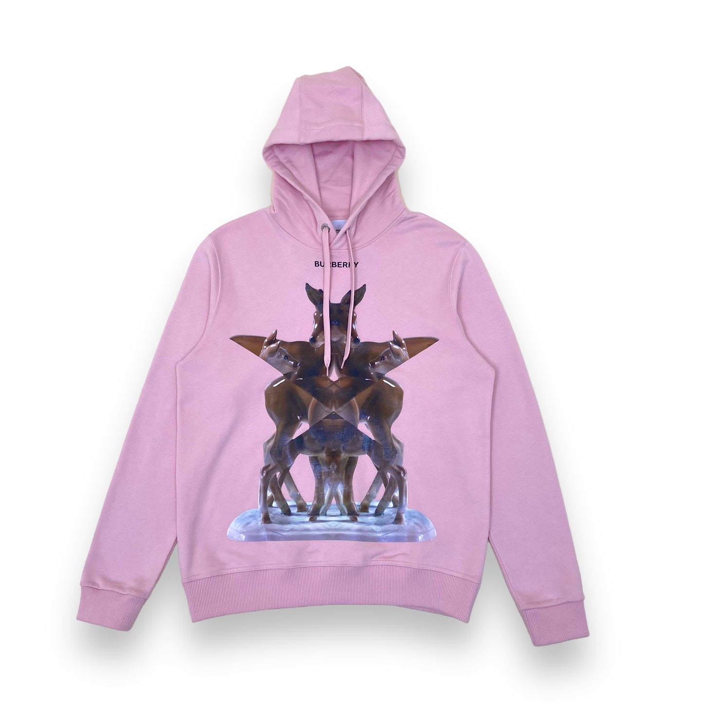 BURBERRY DEER PRINT HOODIE PINK S