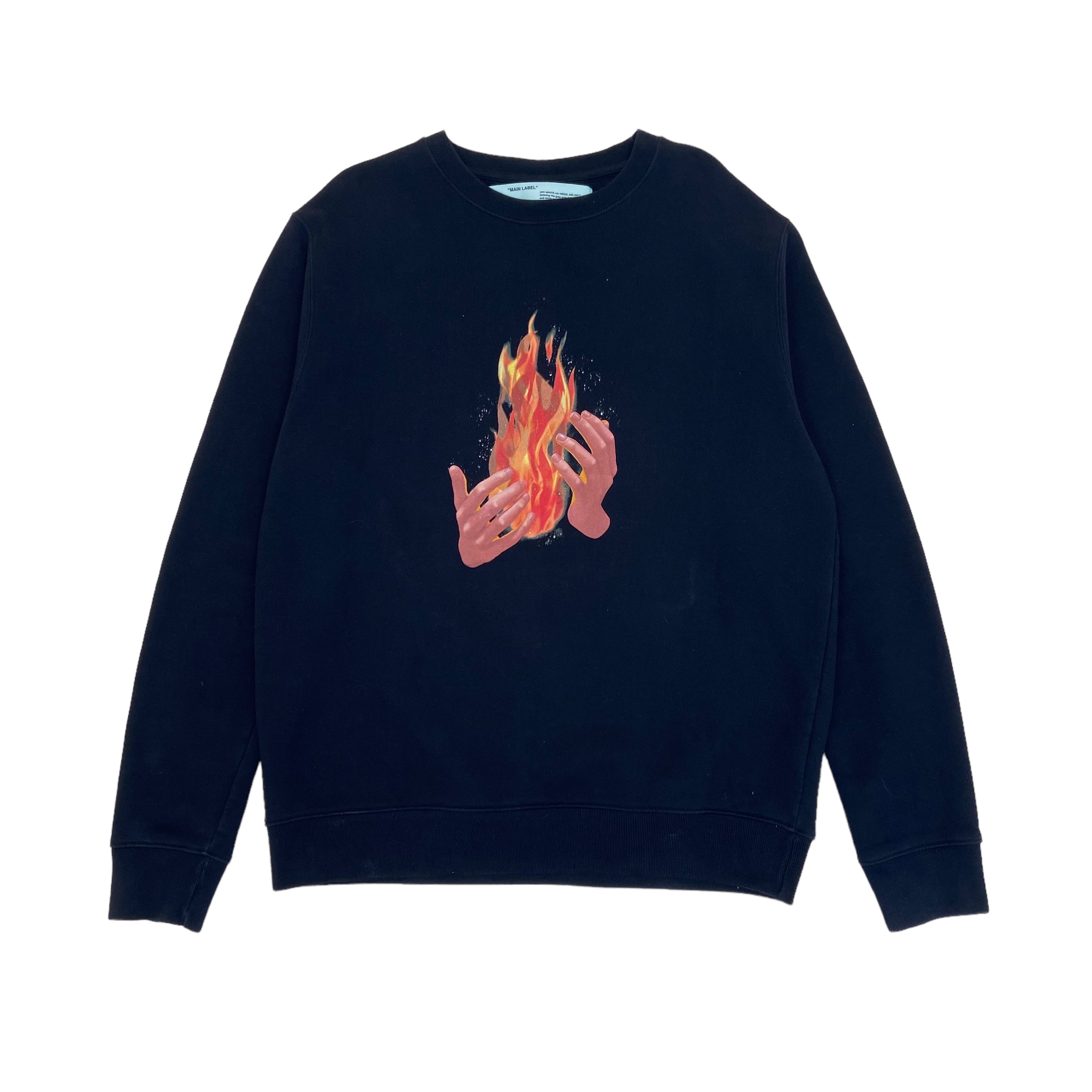 Off white flame clearance sweatshirt