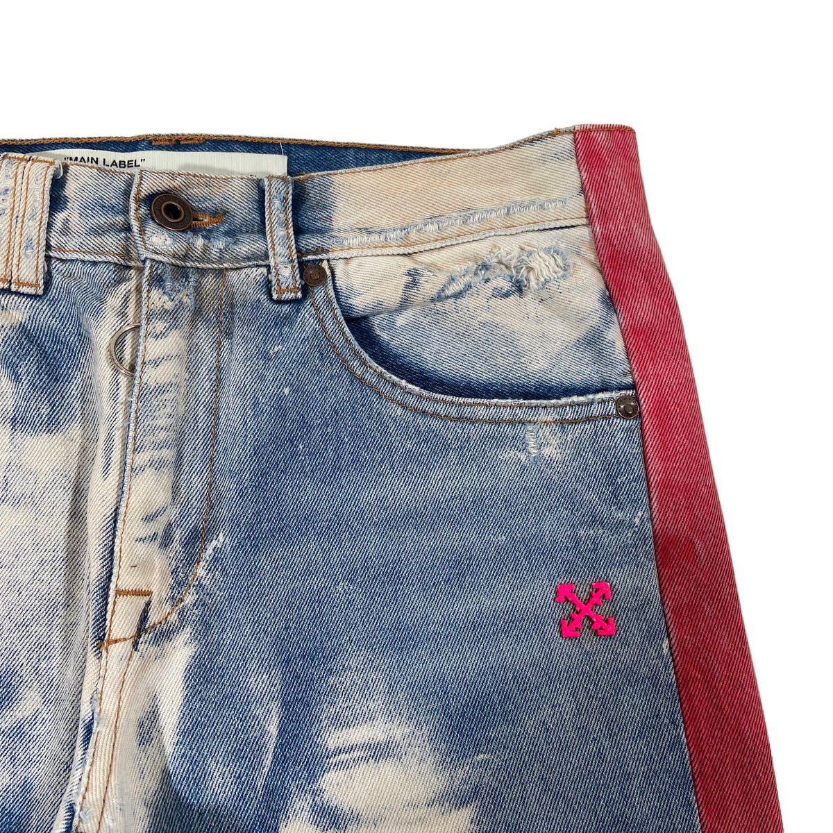 OFF-WHITE WASHED DENIM JEANS 31W