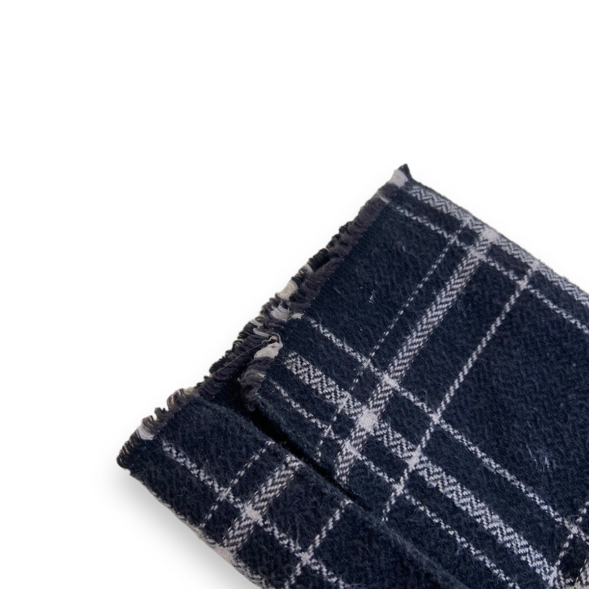 GREG LAUREN 50/50 PLAID/DENIM STUDIO SHIRT BLACK M