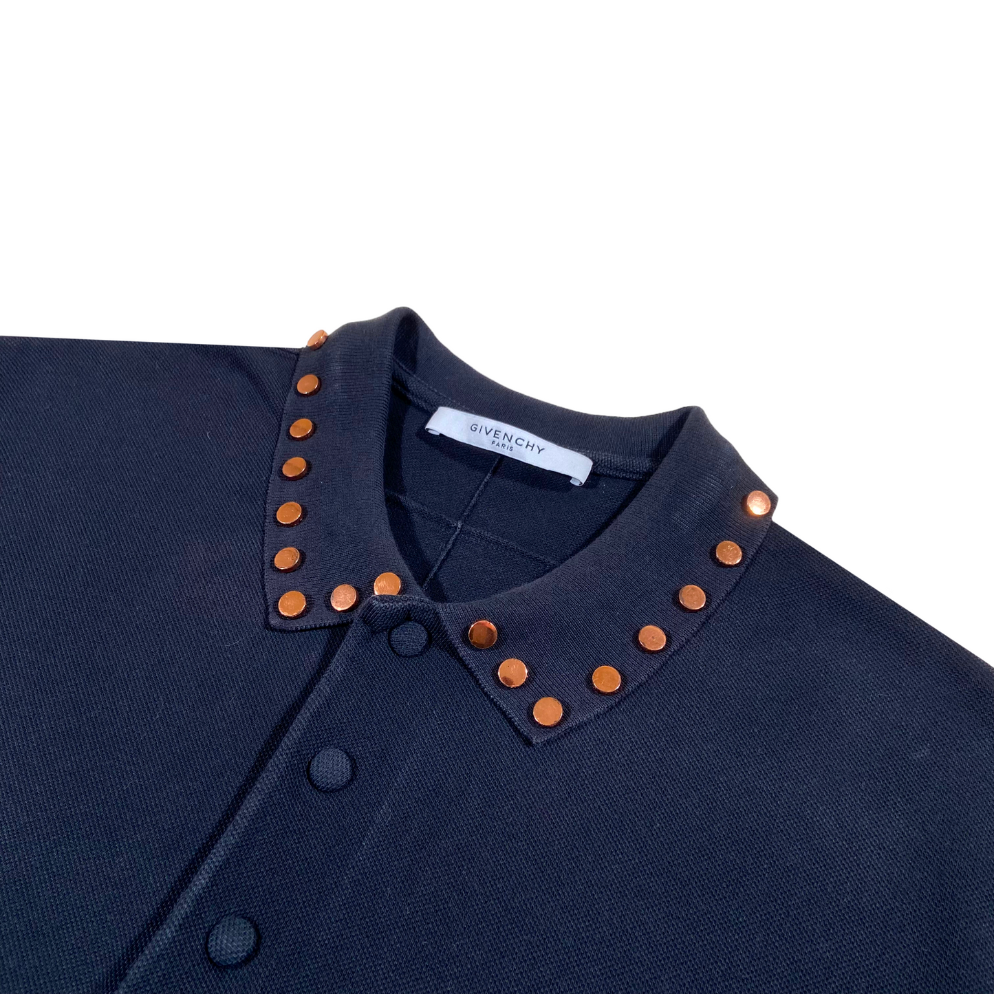 GIVENCHY STUDDED POLO TOP BLACK S