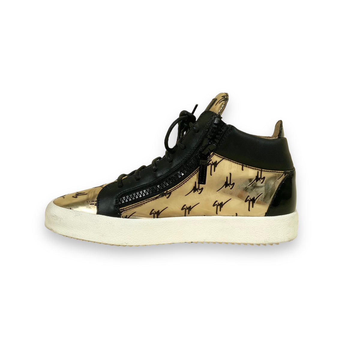 GIUSEPPE ZANOTTI MID TOP SNEAKERS GOLD UK10