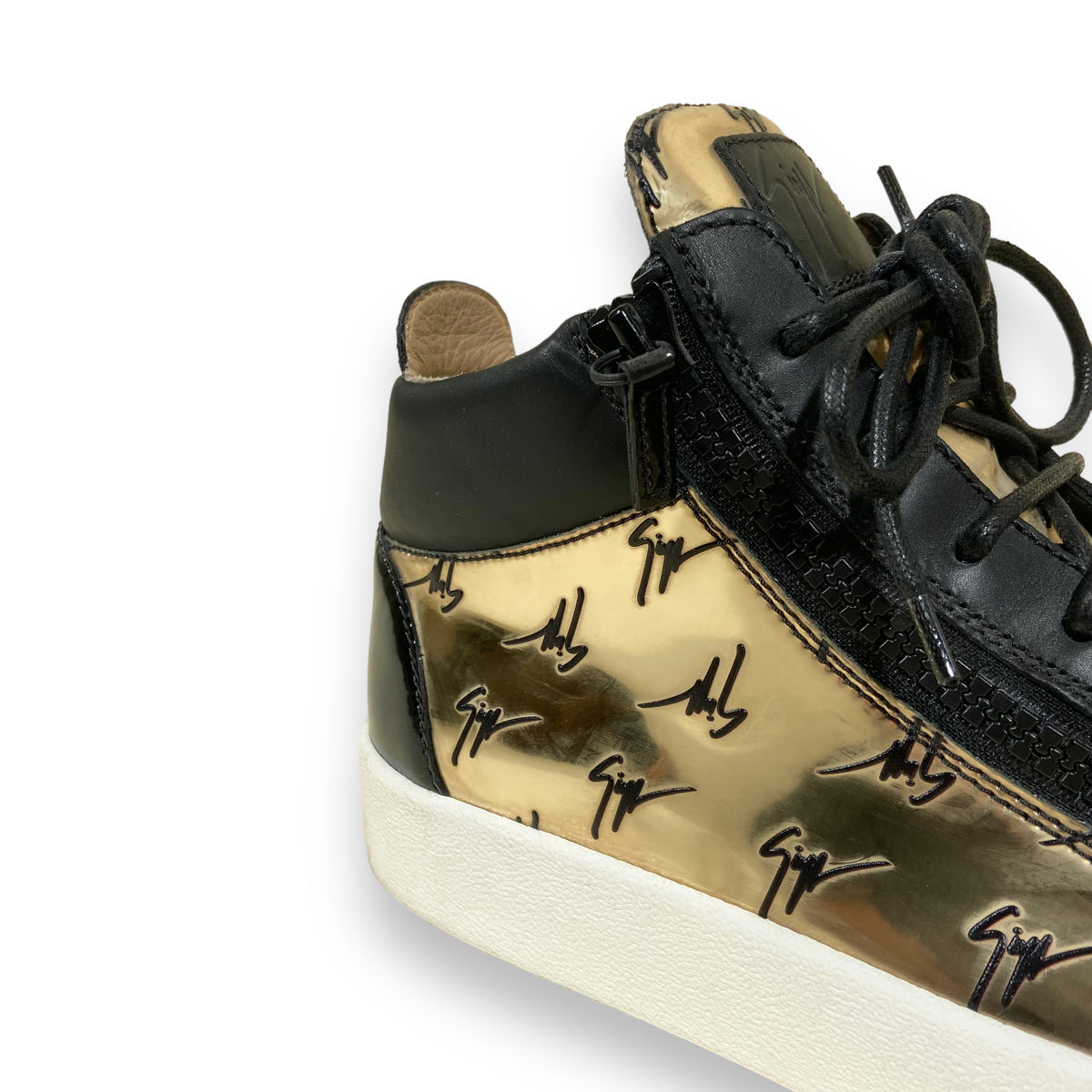 GIUSEPPE ZANOTTI MID TOP SNEAKERS GOLD UK10