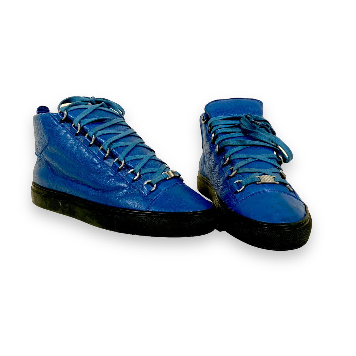 BALENCIAGA ARENA HIGH TOP SNEAKERS BLUE UK8