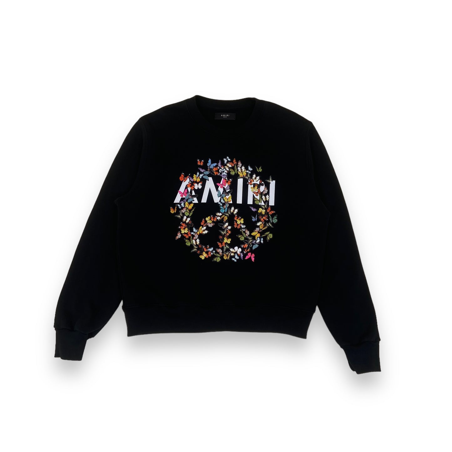 AMIRI BUTTERFLY PEACE LOGO SWEATSHIRT BLACK M