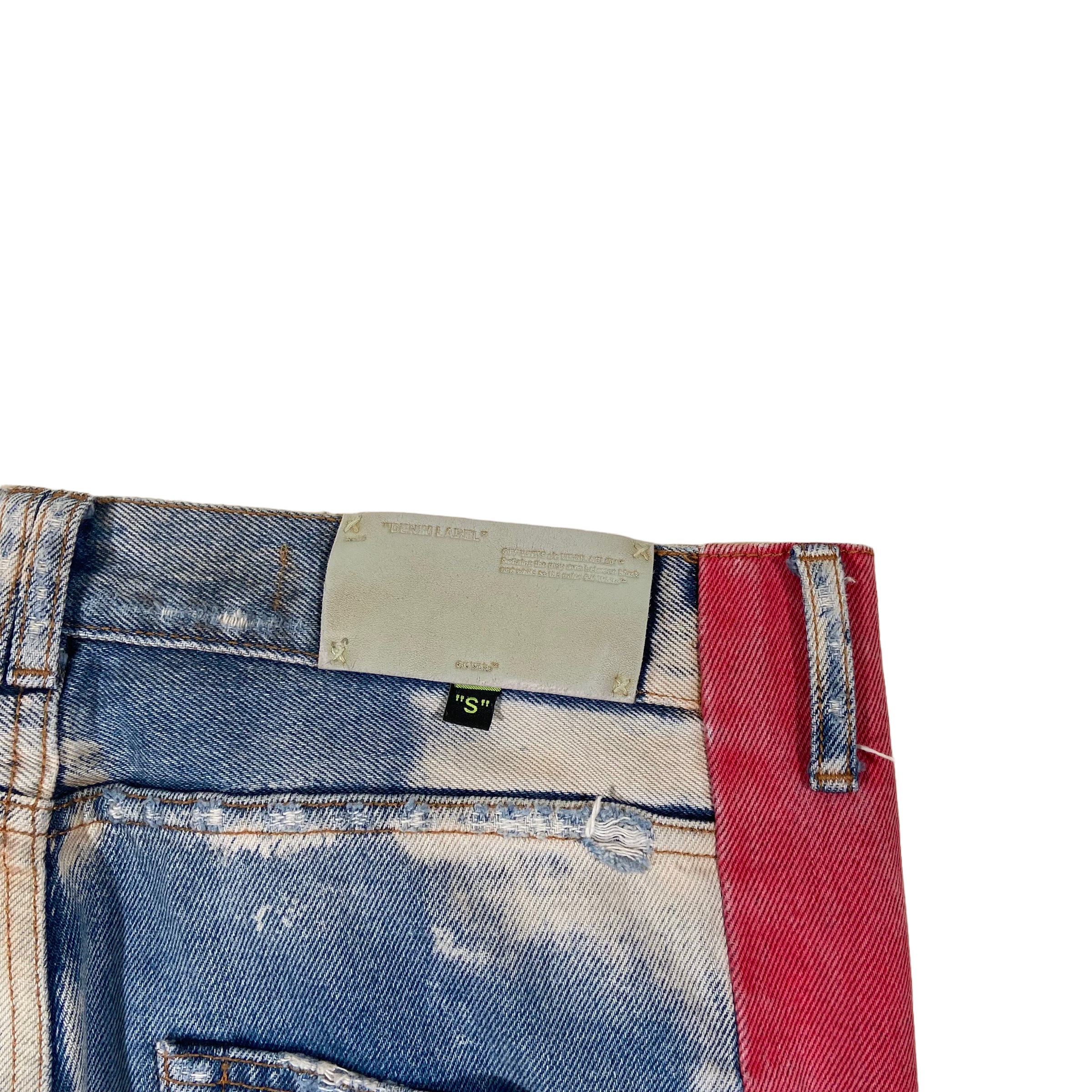 OFF-WHITE WASHED DENIM JEANS 31W