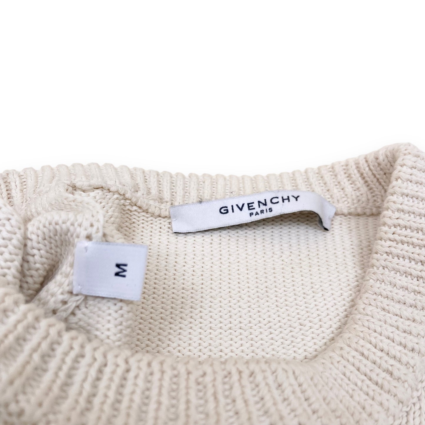 GIVENCHY REVERSE LOGO KNITTED CREW NECK CREAM M